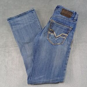 BKE Buckle Fulton Jeans Mens 27‎ x 29 Heavy Distressed Bootcut TRASHED DESTROYED
